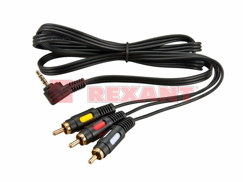 Шнур Стерео 3,5мм 4C - 3 RCA, 1,5м (GOLD) REXANT Шнур Стерео 3,5мм 4C - 3 RCA, 1,5м (GOLD) REXANT
